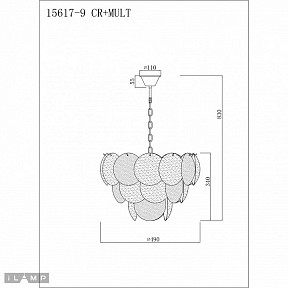 Подвесная люстра iLamp Rivoli хром арт. 15617-9 CR+MULT