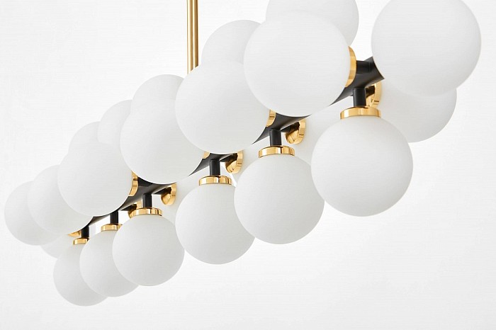 Люстра на штанге LUMINA DECO Marsiada  арт. LDP 6033-24 BK+GD