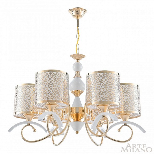 Подвесная люстра Arte Milano Florentia-9787 белый арт. 309787/6 Wh/Gd