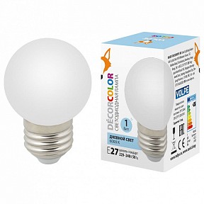 Лампа светодиодная Volpe Sky  арт. LED-G45-1W/6000K/E27/FR/С