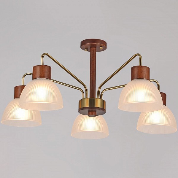 Люстра на штанге ILLUMICO  бронза арт. IL0286-5C-79 BR
