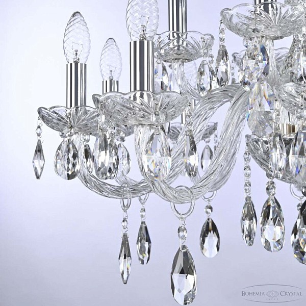 Подвесная люстра Bohemia Ivele Crystal 117 никель арт. 117/10+5/240 Ni