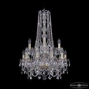Подвесная люстра Bohemia Ivele Crystal 1411 золото арт. 1411/10+5/195/h-83/2d G