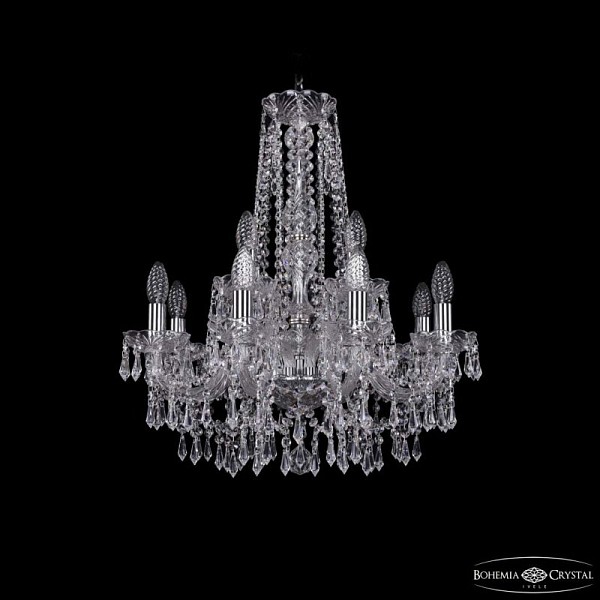 Подвесная люстра Bohemia Ivele Crystal 1403 никель арт. 1403/8+4/195/h-60 Ni