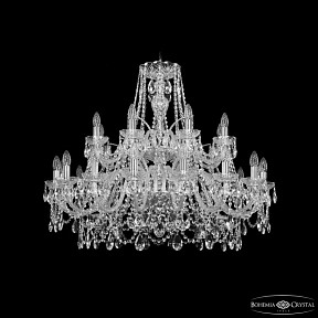 Подвесная люстра Bohemia Ivele Crystal 1411 никель арт. 1411/16+8/360/2d Ni