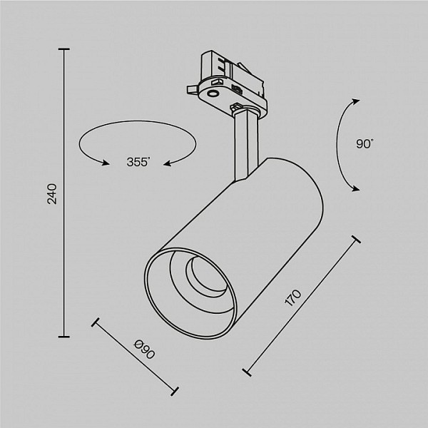 Светильник на штанге Maytoni Technical Focus Led белый арт. TR197-3-40WCCT-M-W