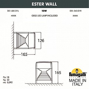 Накладной светильник Fumagalli Ester серый арт. DS1.560.000.LXD1L