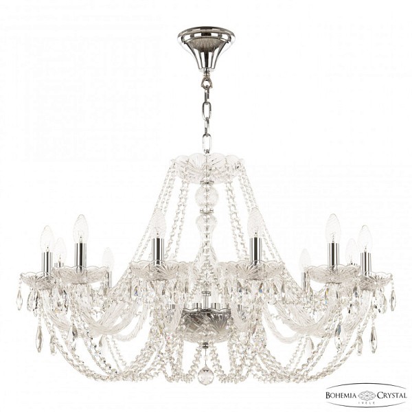 Подвесная люстра Bohemia Ivele Crystal 101 никель арт. 101/12/300 Ni