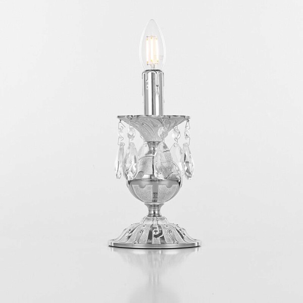 Настольная лампа декоративная Bohemia Ivele Crystal AL77 никель арт. AL77500L/1-23 NW