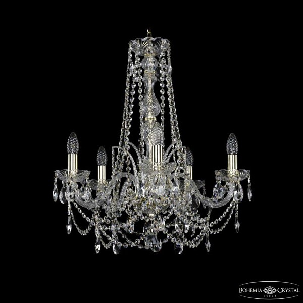 Подвесная люстра Bohemia Ivele Crystal 1411 золото арт. 1411/5/195/h-62 G