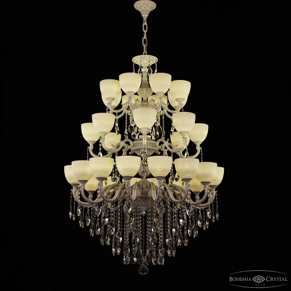 Подвесная люстра Bohemia Ivele Crystal AL7801 белый арт. AL78101/16+8+8/300/3d B WMN P1 U Wave