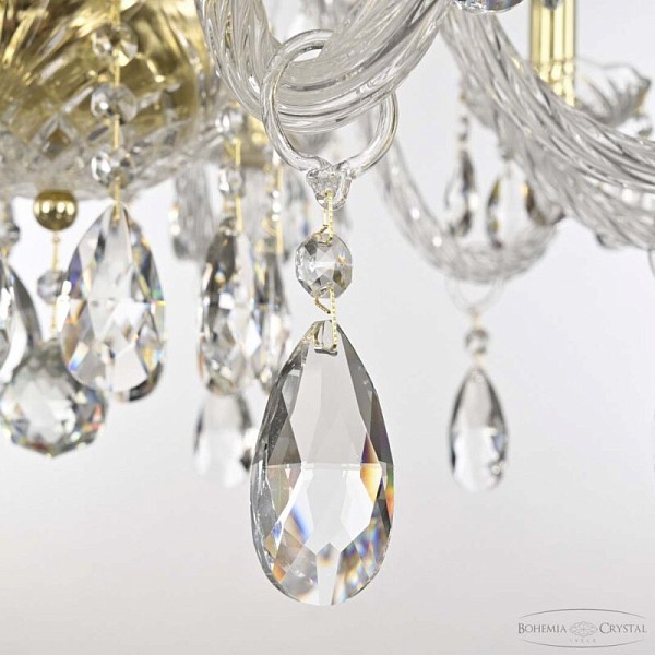 Подвесная люстра Bohemia Ivele Crystal 117 золото арт. 117/10+5/240 G