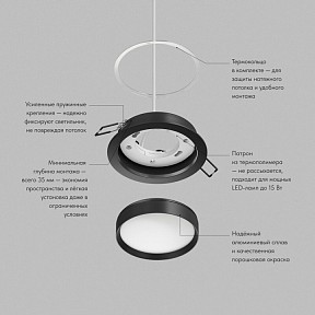 Встраиваемый светильник Denkirs RATIO черный арт. DK-DH2000-BK