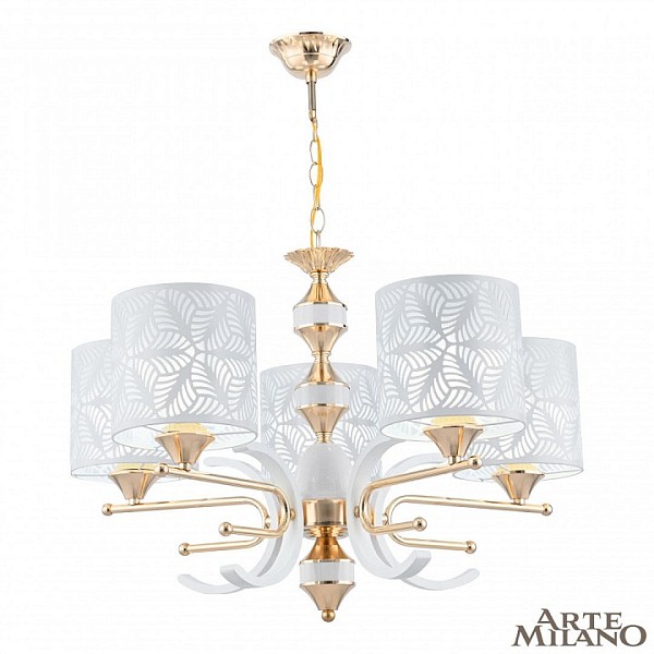 Подвесная люстра Arte Milano Florentia-2097 белый арт. 302097/5 Wh/Gd