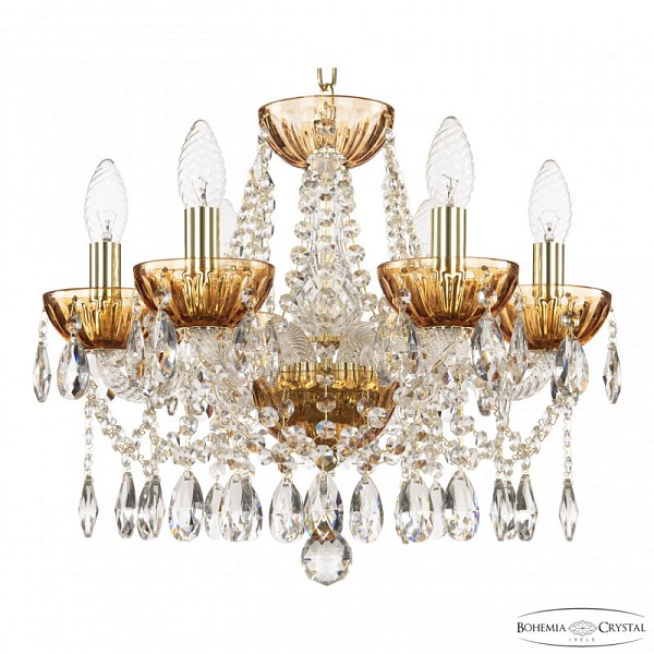 Подвесная люстра Bohemia Ivele Crystal 5413 золото арт. 5413/6/141 G Amber/M-1H