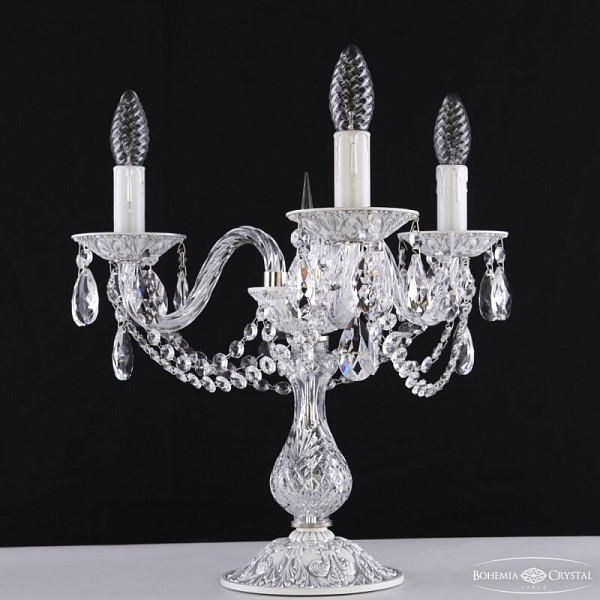 Настольная лампа декоративная Bohemia Ivele Crystal AL1602 белый арт. AL16302L8/3/141-37 WMN