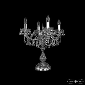 Настольная лампа декоративная Bohemia Ivele Crystal 1409 никель арт. 1409L/4/141-47 Ni