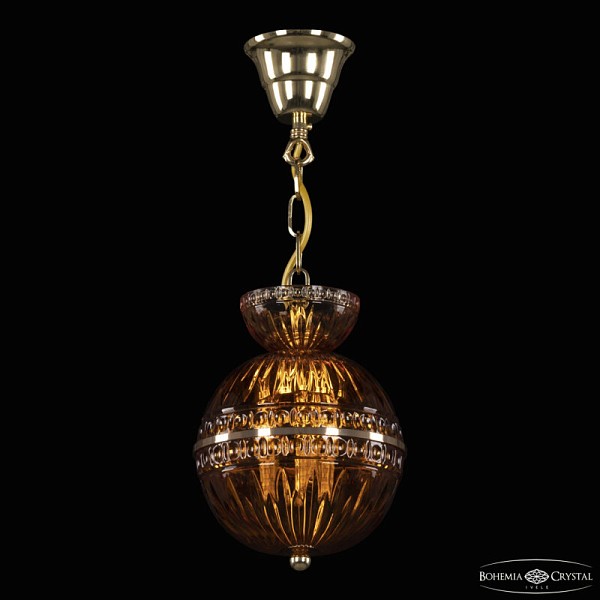 Подвесная люстра Bohemia Ivele Crystal 5480 золото арт. 5480/17 G Amber/M-1G