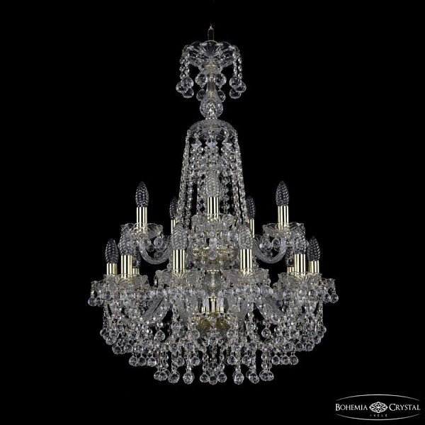 Подвесная люстра Bohemia Ivele Crystal 1409 золото арт. 1409/10+5/195/XL-83/2d G