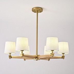 Люстра на штанге Imperiumloft Jorgenson White/Light wood дерево арт. STAVRA01