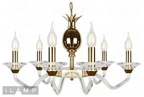 Подвесная люстра iLamp Flo золото арт. YT2049-8 GD+Cear