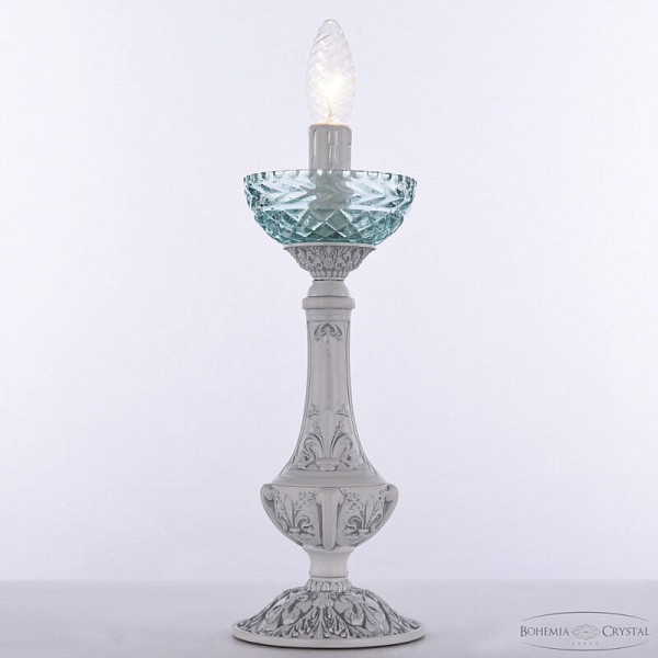 Настольная лампа декоративная Bohemia Ivele Crystal AL7801 белый арт. AL78100L/12 WMN P Birusa/M-1F