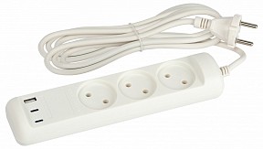 Сетевой фильтр Эра  белый арт. U-3-3m-USB-W
