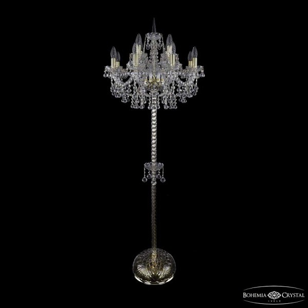 Торшер Bohemia Ivele Crystal 1409 золото арт. 1409T2/8+4/195-165 G