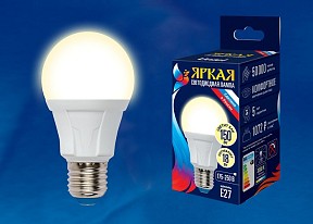 Лампа светодиодная Uniel Яркая  арт. LED-A60 18W/3000K/E27/FR PLP01WH картон