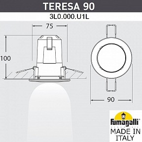 Встраиваемый светильник Fumagalli TERESA белый арт. 3L0.000.000.WYU1L