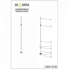 Подвесной светильник Mantra Andromeda золото арт. 9345