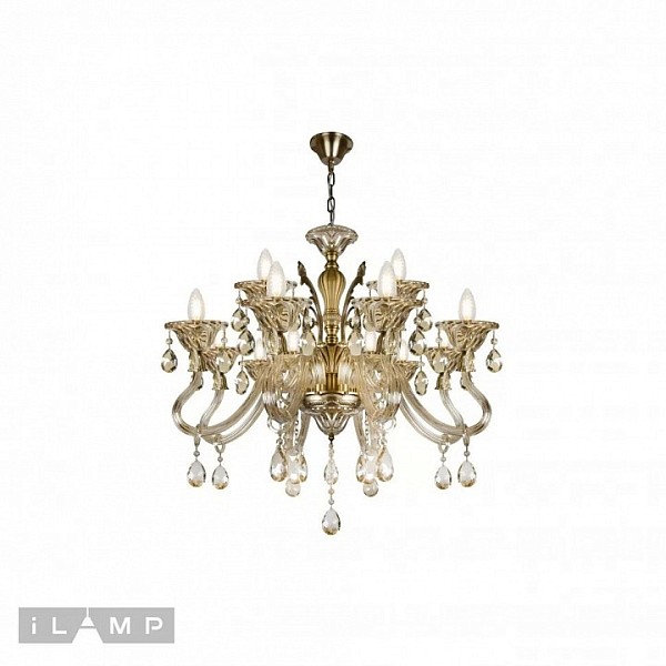Подвесная люстра iLamp Asia бронза арт. 61082-8+4 BR