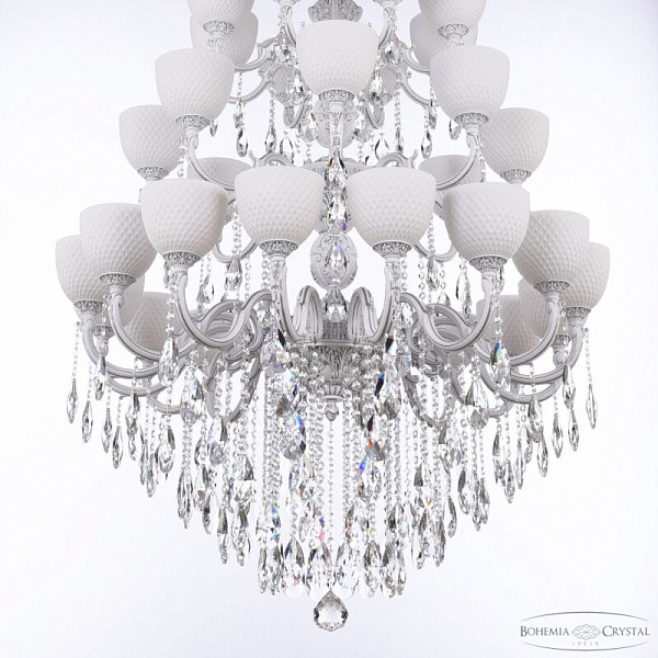 Подвесная люстра Bohemia Ivele Crystal AL7801 белый арт. AL78101/16+8+8/300/3d B WMN P1 U Wave