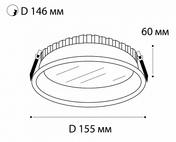 Встраиваемый светильник Italline IT06-6013 черный арт. IT06-6013 black 4000K