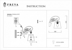 Бра Freya Lorette золото арт. FR2406-WL-01-WG