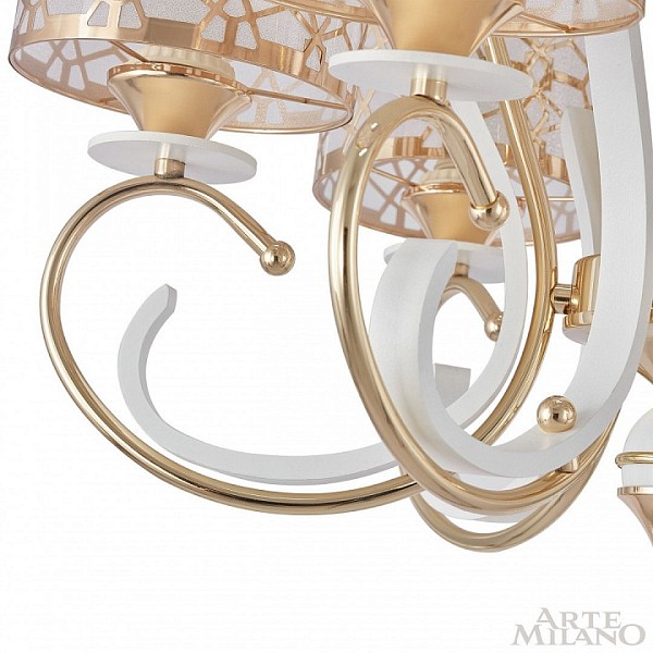 Подвесная люстра Arte Milano Florentia-1237 белый арт. 301237/8 Wh/Gd
