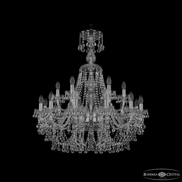 Подвесная люстра Bohemia Ivele Crystal 1409 никель арт. 1409/12+6/300/XL-95 Ni