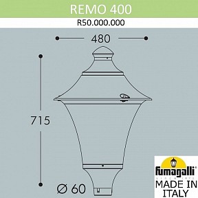 Плафон Fumagalli Remo черный арт. R50.000.000.AYE27