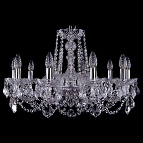 Подвесная люстра Bohemia Ivele Crystal 1402 металл арт. 1402/10/240/Ni/Leafs