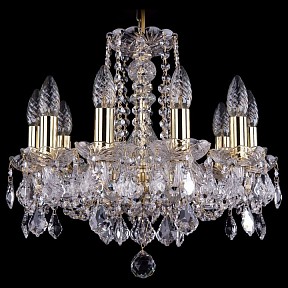 Подвесная люстра Bohemia Ivele Crystal 1402 золото арт. 1402/10/141/G/Leafs