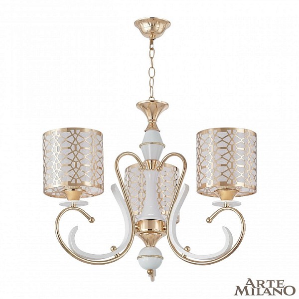 Подвесная люстра Arte Milano Florentia-1237 белый арт. 301237/3 Wh/Gd