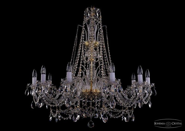 Подвесная люстра Bohemia Ivele Crystal 1411 золото арт. 1411/10/360/XL-87 G