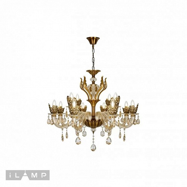 Подвесная люстра iLamp Asia бронза арт. 61078-8+4 BR