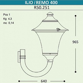 Светильник на штанге Fumagalli REMO черный арт. R50.251.000.AXH27