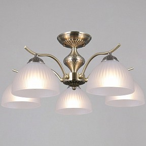 Люстра на штанге ILLUMICO  бронза арт. IL0896-5CSQ-26 AB ELITE