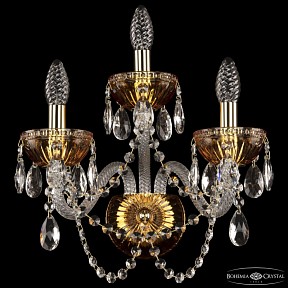 Бра Bohemia Ivele Crystal 5402 золото арт. 5402B/2+1/165 G Amber/M-1G