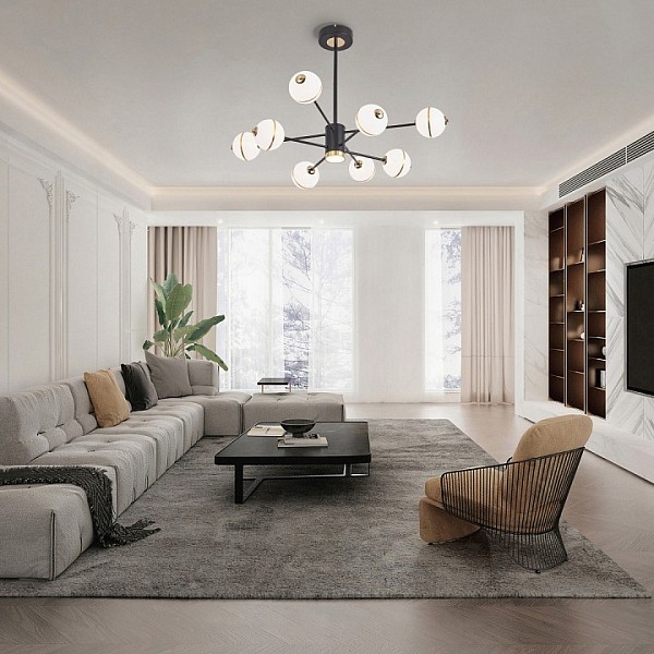 Люстра на штанге Arte Milano Ferrara-72069 золото арт. 272069/8 BK