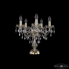 Настольная лампа декоративная Bohemia Ivele Crystal 1415 золото арт. 1415L/5/141-39 G