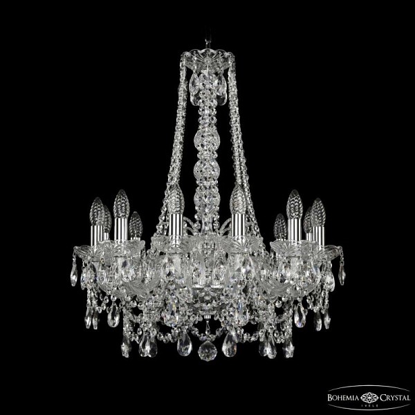 Подвесная люстра Bohemia Ivele Crystal 1411 никель арт. 1411/12/195/h-70 Ni