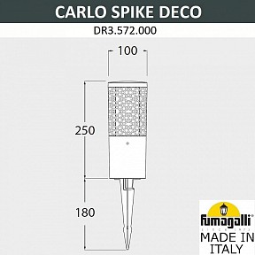 Наземный светильник Fumagalli Carlo Deco черный арт. DR3.572.000.AXU1L
